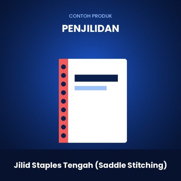 Jilid Staples Tengah (Saddle Stitching)